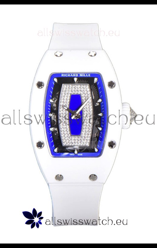 Richard Mille RM007 White Ceramic Blue Dial Automatic Superclone Swiss Replica Watch
