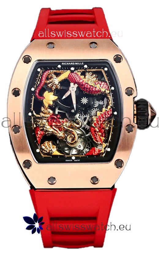 Richard Mille RM057 Dragon Dial Rose Gold Plated Watch in Swiss Automatic Movement