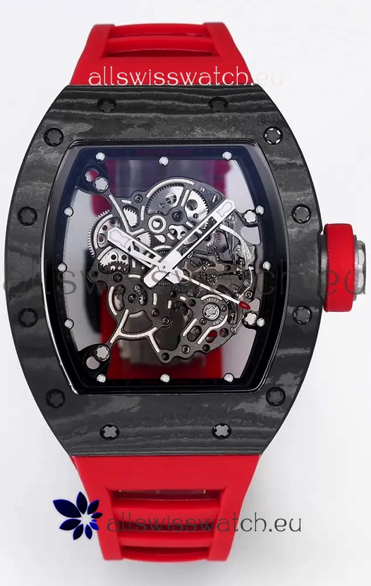 Richard Mille RM055 Black Carbon Casing 1:1 Superclone Genuine Tourbillon Watch 