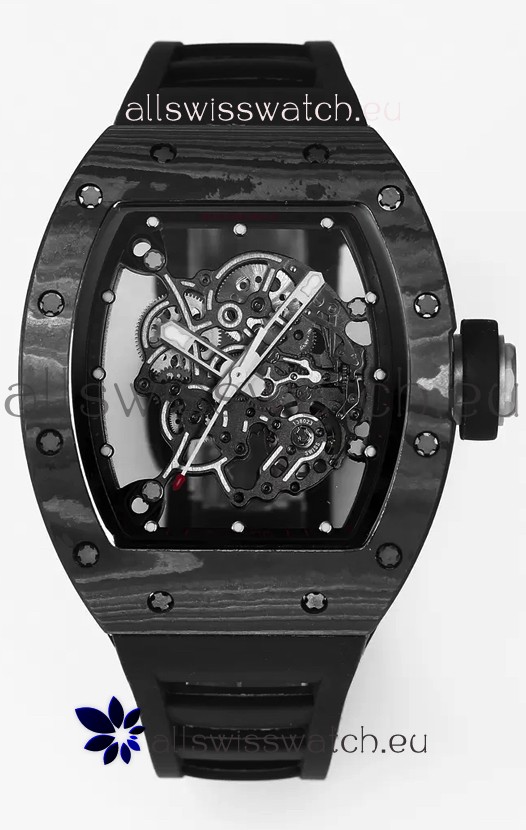 Richard Mille RM055 Black Carbon Casing 1:1 Superclone Genuine Tourbillon Watch 