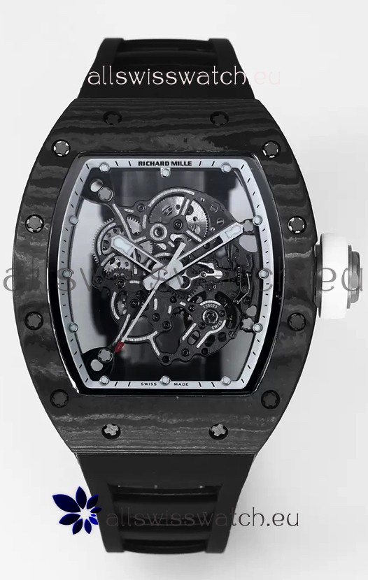 Richard Mille RM055 Black Carbon Casing 1:1 Superclone Genuine Tourbillon Watch 