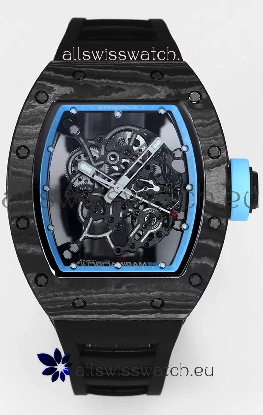 Richard Mille RM055 Black Carbon Casing 1:1 Superclone Genuine Tourbillon Watch 