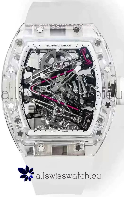 Richard Mille RM38-02 Sapphires Bubba Watson White Rubber Tourbillon Movement 1:1 Mirror Replica
