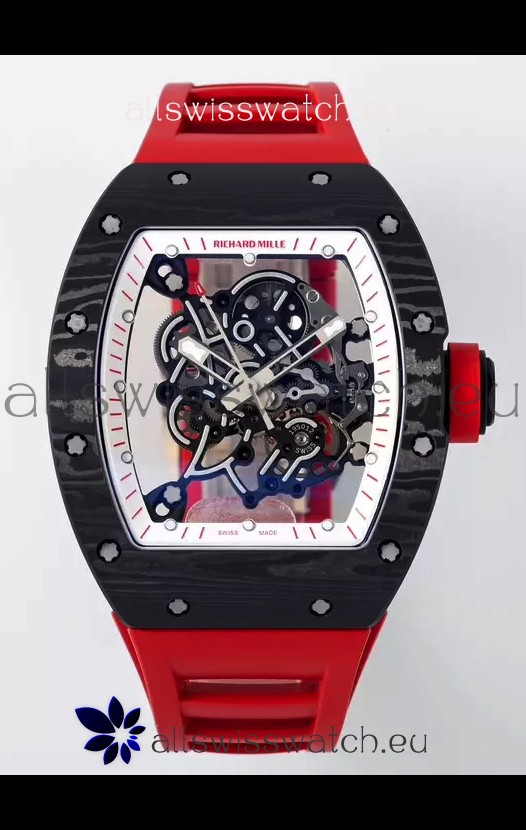 Richard Mille RM055 Black Carbon Casing 1:1 Superclone Genuine Tourbillon Watch 