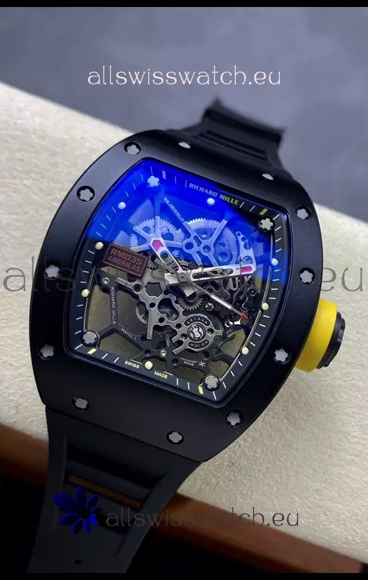 Richard Mille RM035 AMERICAS Black DLC Casing 1:1 Swiss Replica Watch 