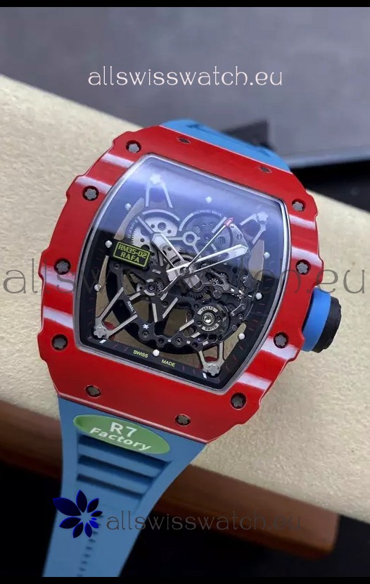 Richard Mille RM35-02 Rafael Nadal Carbon Blue Strap with Genuine Tourbillon Super Clone Watch
