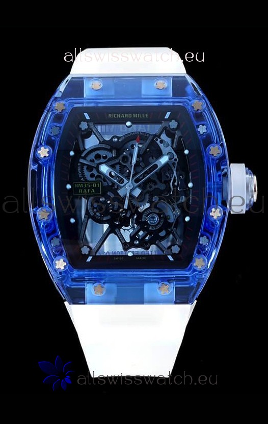 Richard Mille RM35-01 Transparent Sapphires Casing with Genuine Tourbillon Super Clone Watch