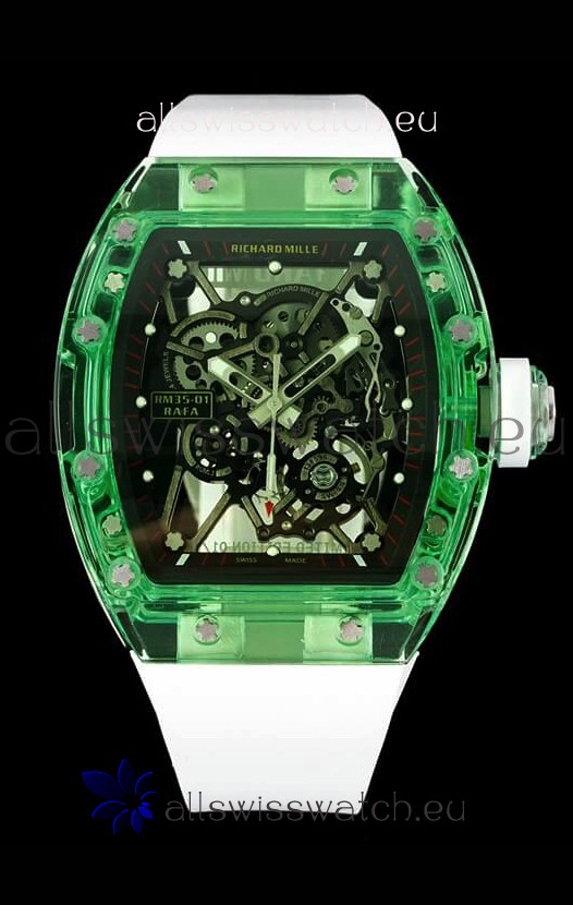 Richard Mille RM35-01 Transparent Sapphires Casing with Genuine Tourbillon Super Clone Watch