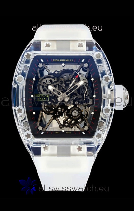 Richard Mille RM35-01 Transparent Sapphires Casing with Genuine Tourbillon Super Clone Watch