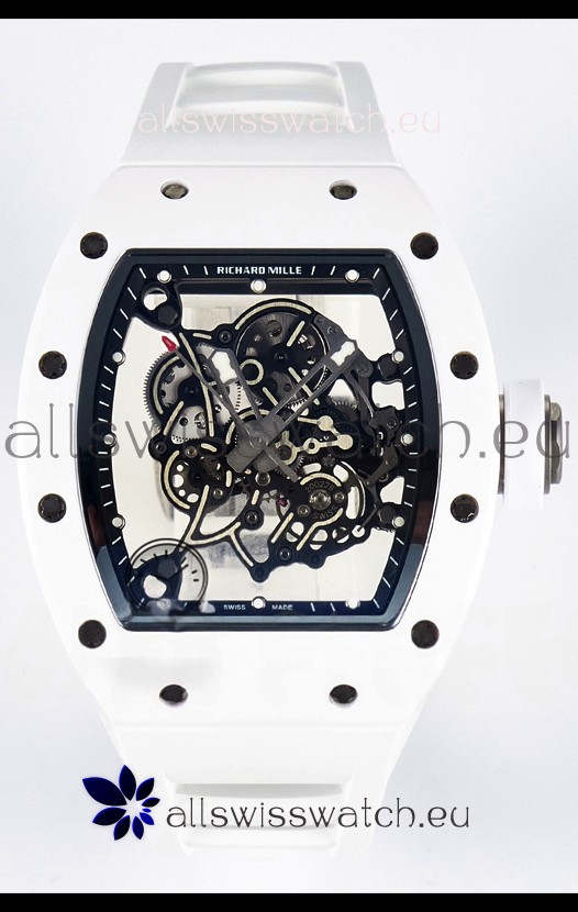Richard Mille RM055 White Ceramic Real Vaucher Movement Super Clone Watch 