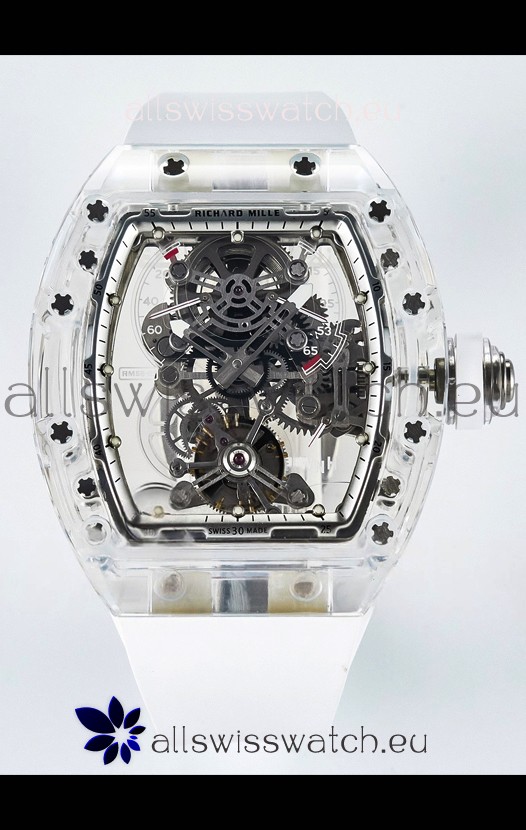 Richard Mille Super Clone 56-01 Transparent Sapphires Casing with Genuine Tourbillon Watch