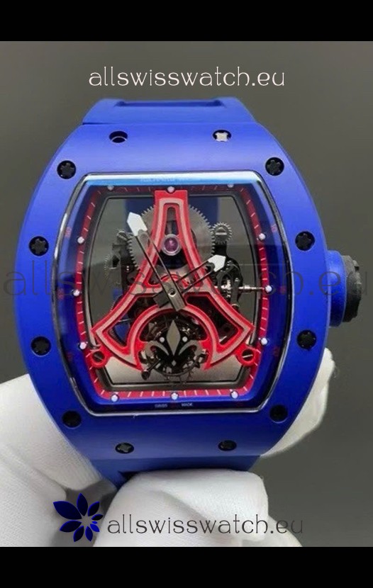 Richard Mille RM52-03 Paris Saint-Germain Tourbillon Blue Ceramic Swiss Replica Watch 
