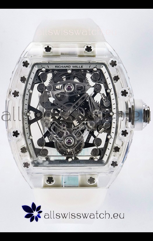 Richard Mille Super Clone 56-01 Transparent Sapphires Casing with Genuine Tourbillon Watch