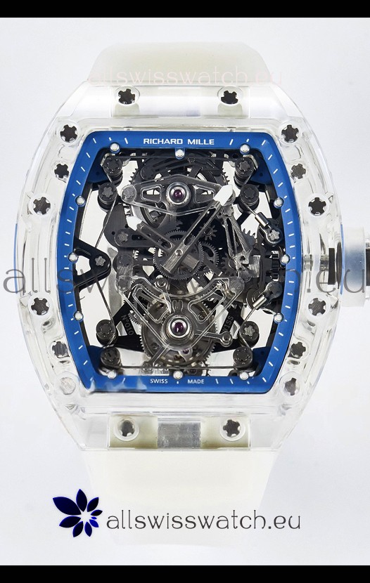 Richard Mille Super Clone 56-01 Transparent Sapphires Casing with Genuine Tourbillon Watch