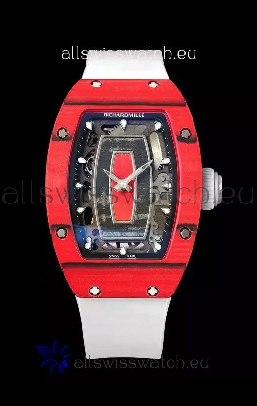 Richard Mille RM07 Red Carbon Casing 1:1 Superclone Swiss Replica Watch