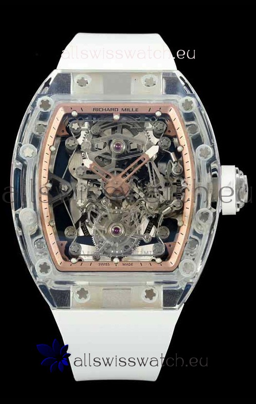 Richard Mille Super Clone 56-01 Transparent Sapphires Casing with Genuine Tourbillon Watch