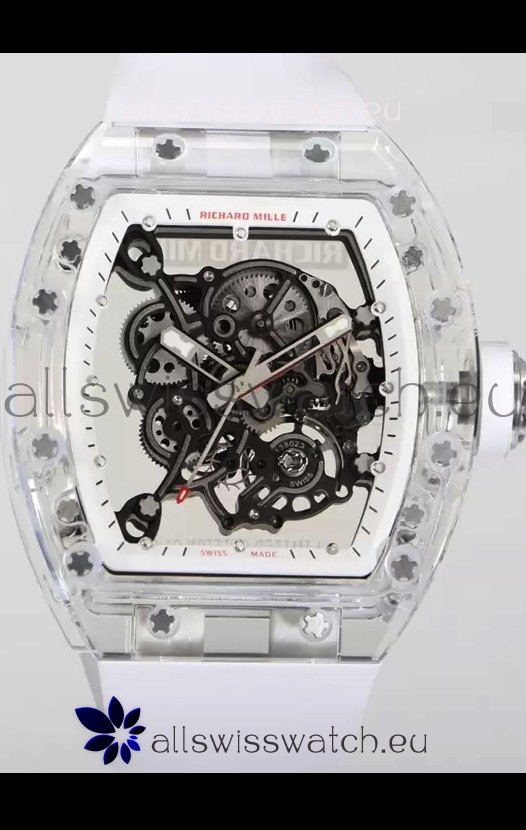 Richard Mille RM055 Transparent Sapphires Casing with Genuine Tourbillon Super Clone Watch
