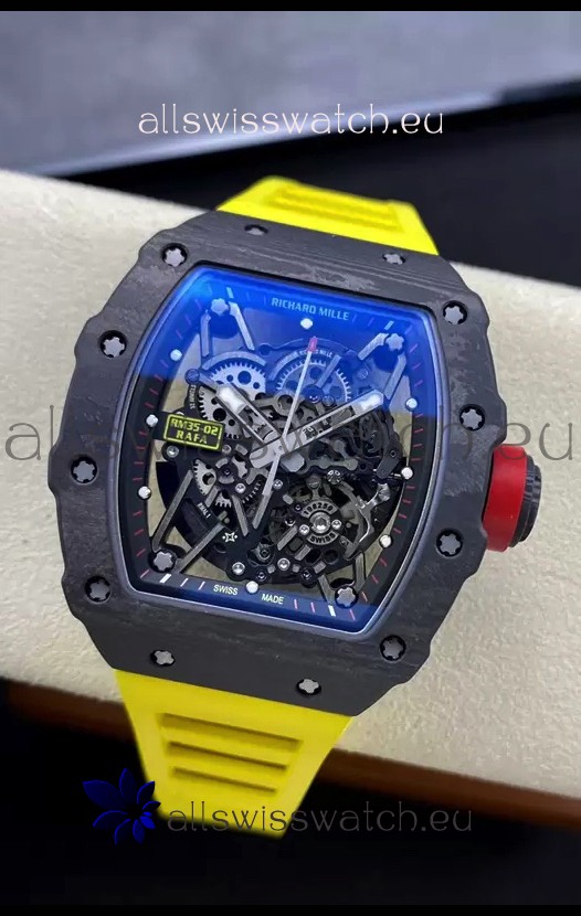 Richard Mille RM35-02 Rafael Nadal Carbon Fiber Casing with Genuine Tourbillon Super Clone Watch