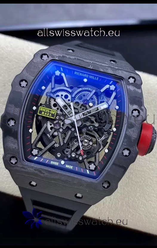 Richard Mille RM35-02 Rafael Nadal Carbon Fiber Casing with Genuine Tourbillon Super Clone Watch