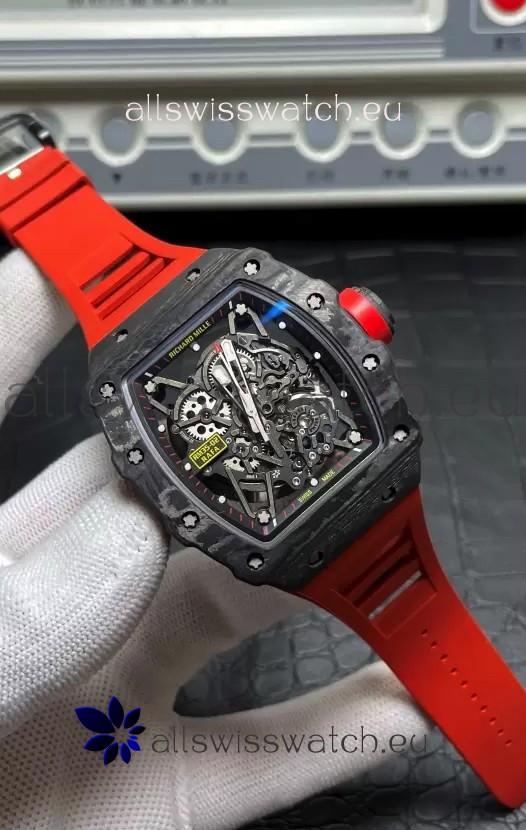 Richard Mille RM35-02 Rafael Nadal Carbon Fiber Casing with Genuine Tourbillon Super Clone Watch