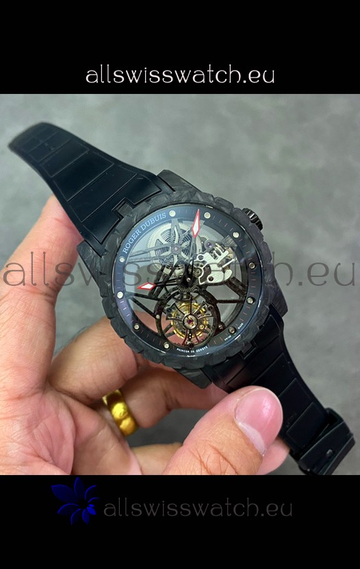 Roger Dubuis Super Clone Excalibur Spider Flying Tourbillon Skeleton Carbon Casing 42MM