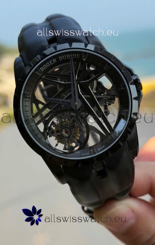 Roger Dubuis Super Clone Excalibur Spider Flying Tourbillon Skeleton Titanium Casing 42MM