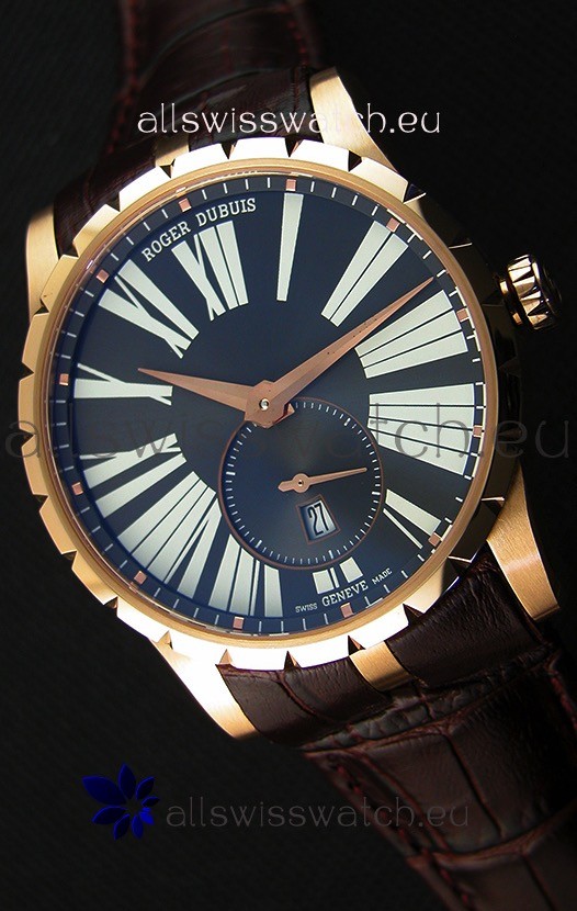 Roger Dubuis Excalibur RDDBEX0587 Pink Gold Grey Dial Swiss Replica Watch