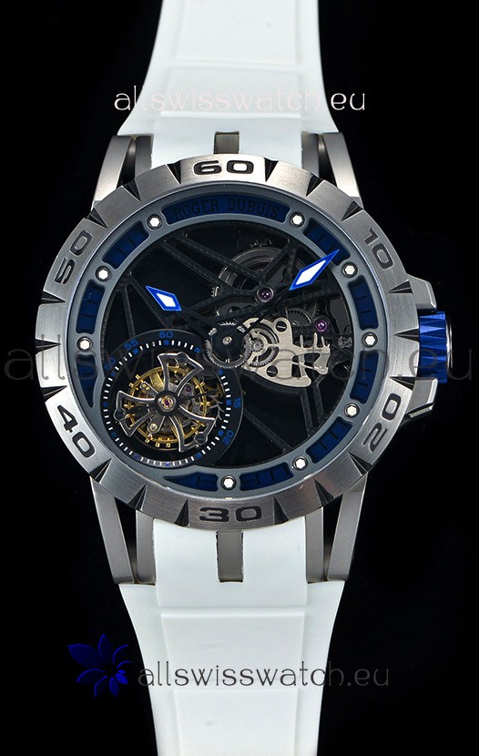 Roger Dubuis Excalibur Spider Flying Tourbillon Skeleton Titanium Casing 1:1 Mirror Swiss Watch