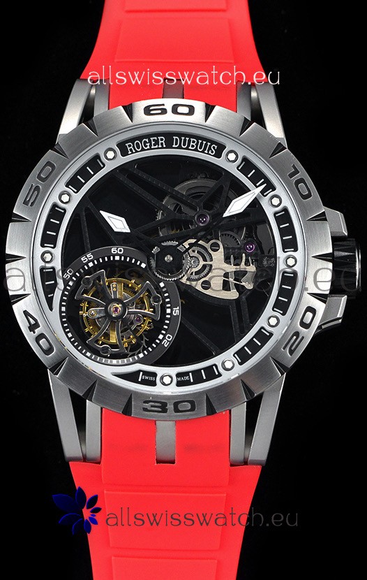 Roger Dubuis Excalibur Spider Flying Tourbillon Skeleton Titanium Casing 1:1 Mirror Swiss Watch