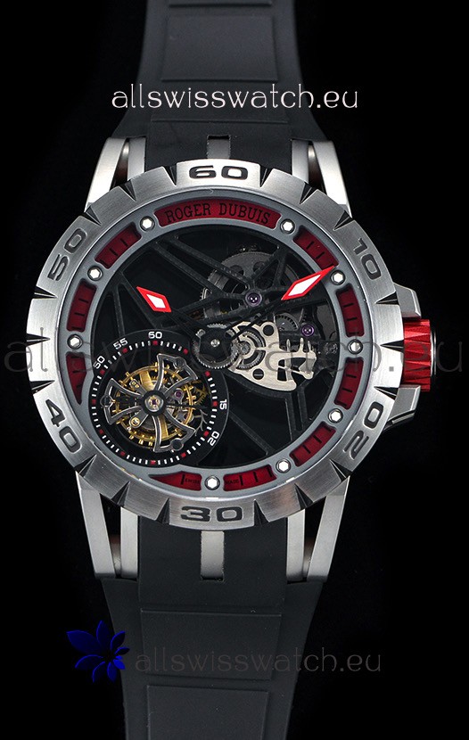 Roger Dubuis Excalibur Spider Flying Tourbillon Skeleton Titanium Casing 1:1 Mirror Swiss Watch