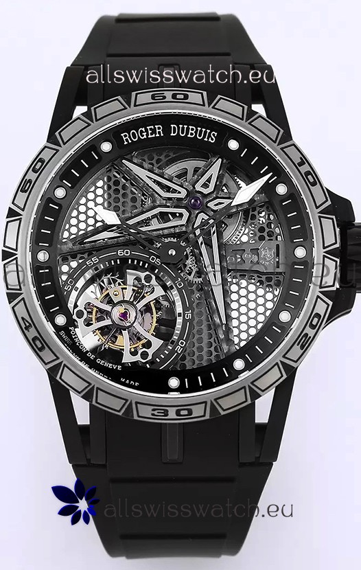Roger Dubuis Excalibur Spider Pirelli Edition Titanium 1:1 Genuine Tourbillon Replica Watch 