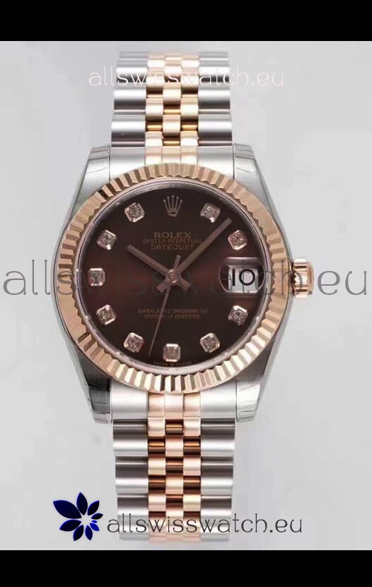 Rolex Datejust 31MM Cal.3135 Movement Swiss Replica Brown Dial Jubilee Strap - Ultimate 904L Steel Watch