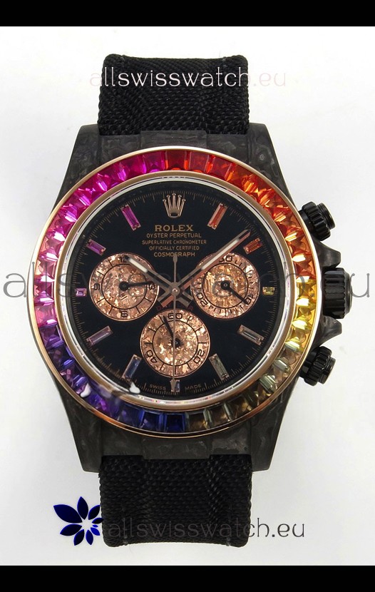 Rolex Daytona DiW Carbon Edition Watch - Forged Cabon Casing 1:1 Mirror Replica