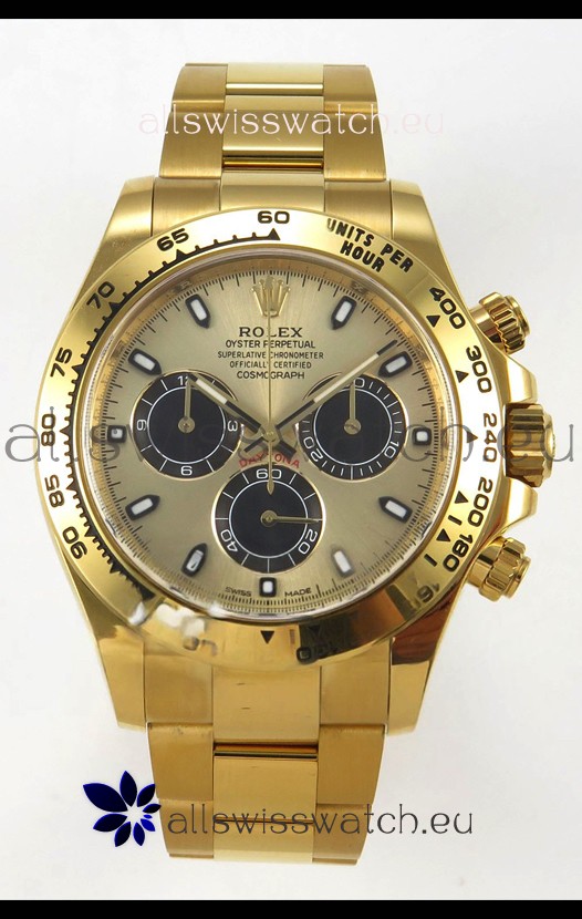 Rolex Daytona Super Clone 116508 Yellow Gold - Gold Dial Original Cal.4131 Movement