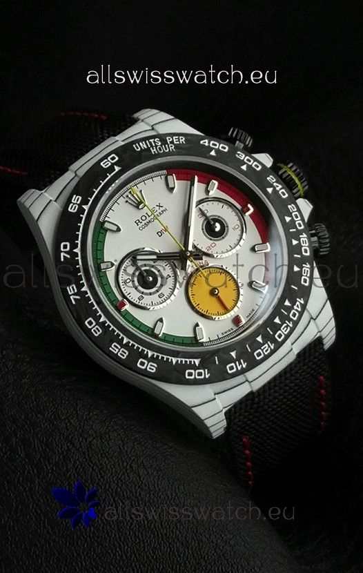 Rolex Daytona DiW Ferrari White Dial Edition Watch - Lightweight Forged Cabon Casing