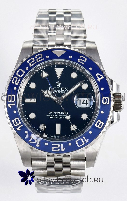 Rolex GMT Masters II Super Clone 126716 "Blaken" 904L Steel Blue Dial Watch 