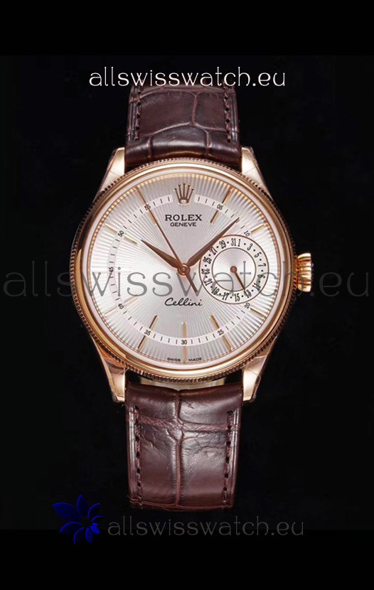 Rolex Cellini Date Ref#50515 Replica 1:1 Mirror Rose Gold 904L Steel Watch White Dial