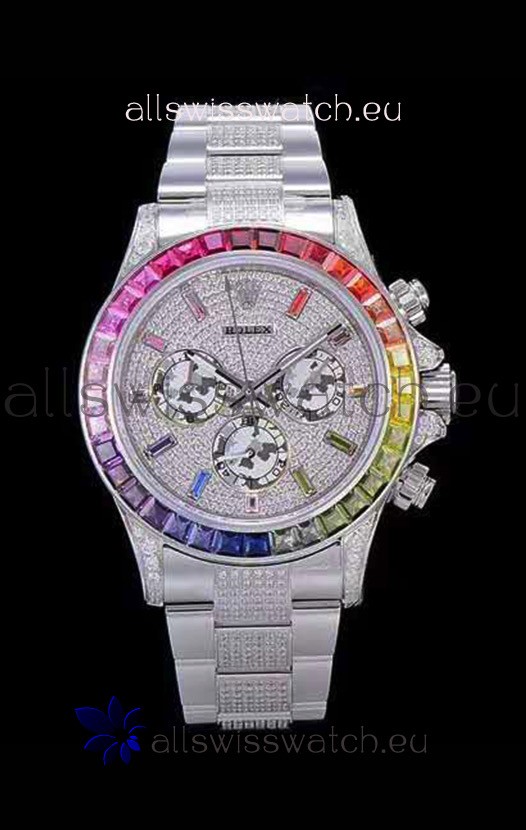 Rolex Daytona ICED OUT 904L Steel Casing Watch Original Cal.4130 Movement - 1:1 Mirror Replica