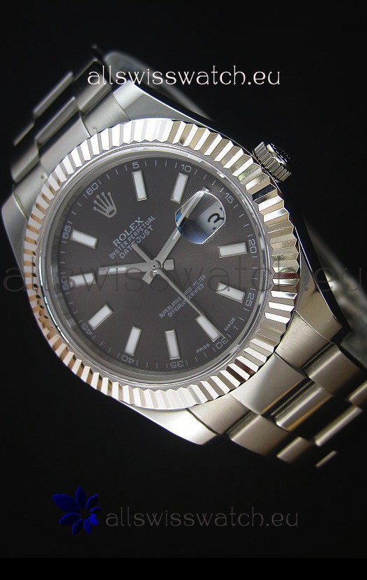 Rolex Datejust Japanese Replica Watch - Grey Dial in 41MM with Oyster Strap