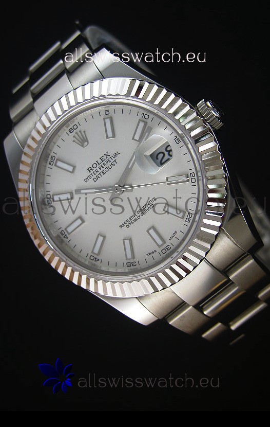 Rolex Datejust Japanese Replica Watch - Grey Dial in 41MM with Oyster Strap