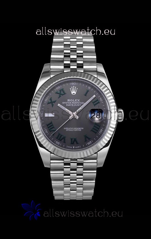 Rolex Datejust Wimbledon Edition Japanese Replica Watch - Grey Dial in 41MM 