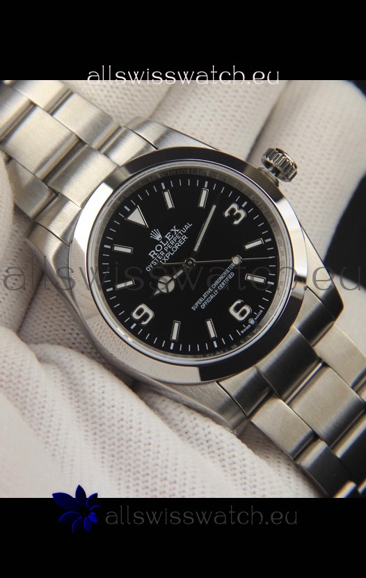 Rolex Explorer I Japanese Movement Replica Watch in Stainless Steel Black Dial 36MM