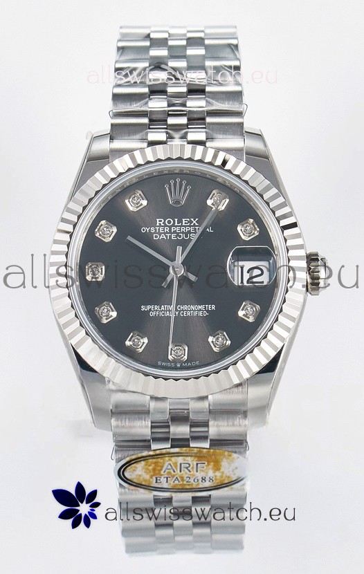 Rolex Super Clone Datejust ETA 2688 Movement 31MM Stainless Steel Case Grey Dial Watch