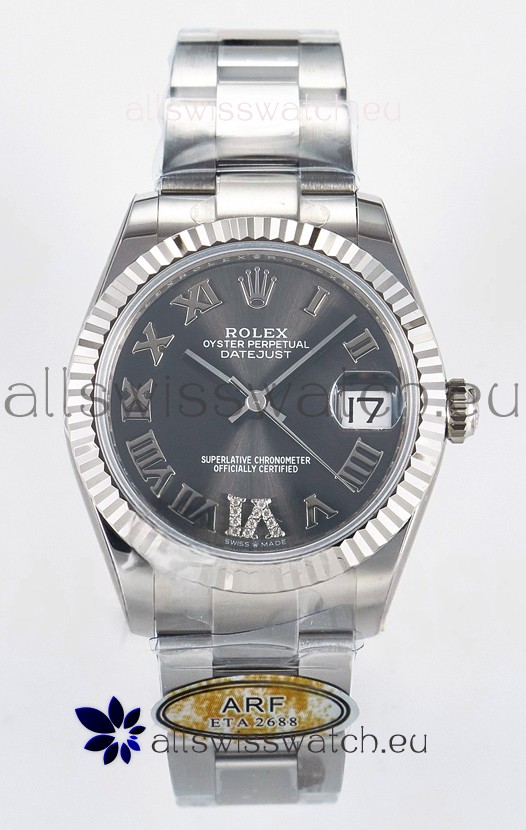 Rolex Super Clone Datejust ETA 2688 Movement 31MM Stainless Steel Case Grey Dial Watch