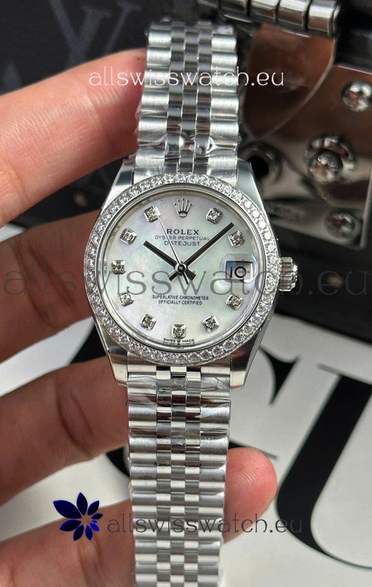 Rolex Super Clone Datejust ETA 2688 Movement 31MM Stainless Steel Case Pearl Dial Watch