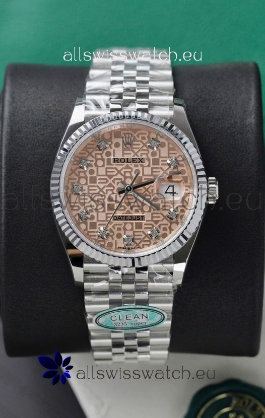 Rolex Super Clone Datejust ETA 3235 Movement 36MM Sundust Computer dial 36MM Steel Case Watch