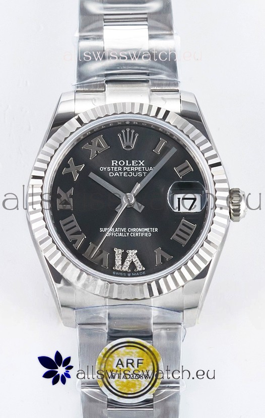 Rolex Super Clone Datejust ETA 2688 Movement 31MM Stainless Steel Grey Dial Watch 