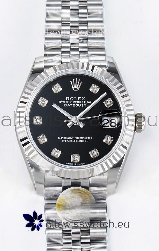 Rolex Super Clone Datejust ETA 2688 Movement 31MM Stainless Steel Black Dial Watch 