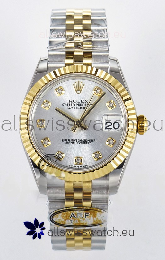 Rolex Super Clone Datejust ETA 2688 Movement 31MM Two Tone Yellow Gold Swiss Silver Dial