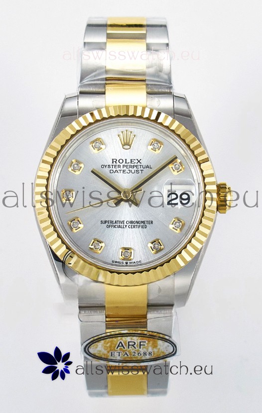 Rolex Super Clone Datejust ETA 2688 Movement 31MM Two Tone Yellow Gold Swiss Steel Dial 